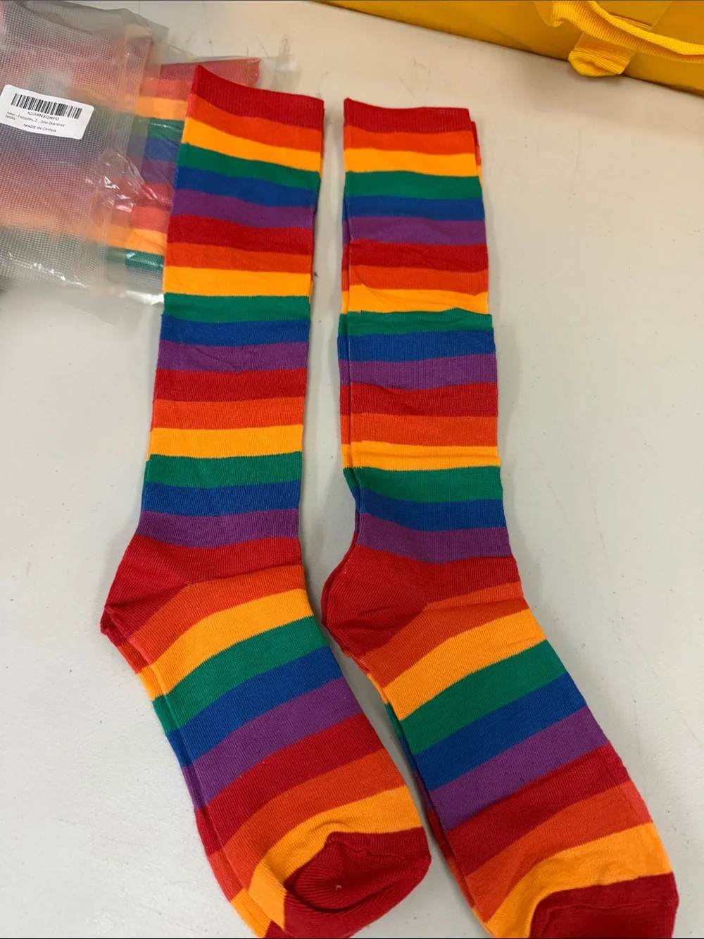 Rainbow over the knee vibrant rainbow